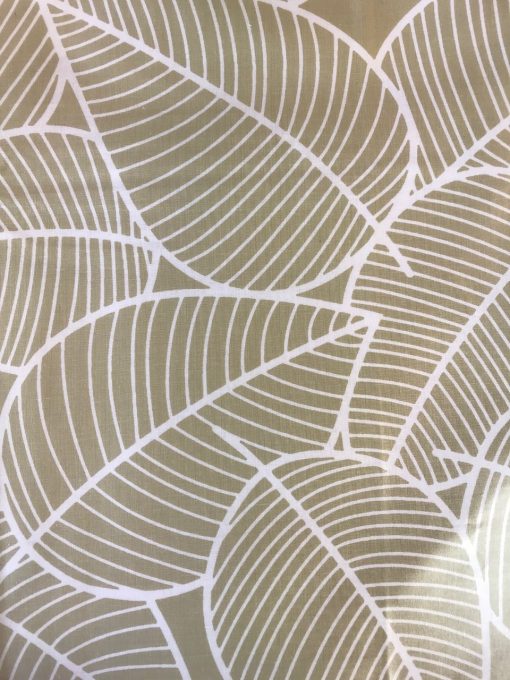 Beige Fern Leaf - Oil Cloth Tablecloth in Round, Square and Oblong
