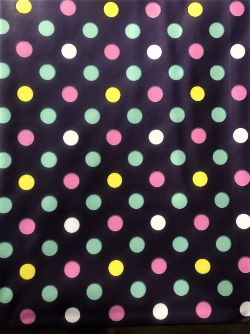 Purple Polka Dot - Vinyl Tablecloth in Square or Oblong