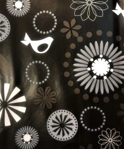 Floral Charcoal Grey - Vinyl Tablecloth Square or Oblong