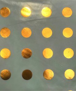 Gold Polka Dot on Duck Egg Blue- Vinyl Tablecloth 150 cm Round (59")