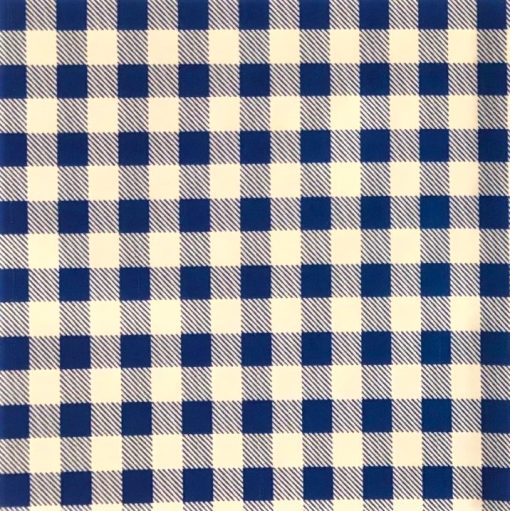 Blue Gingham Check - Vinyl Tablecloth Round, Square or Oblong - Image 2
