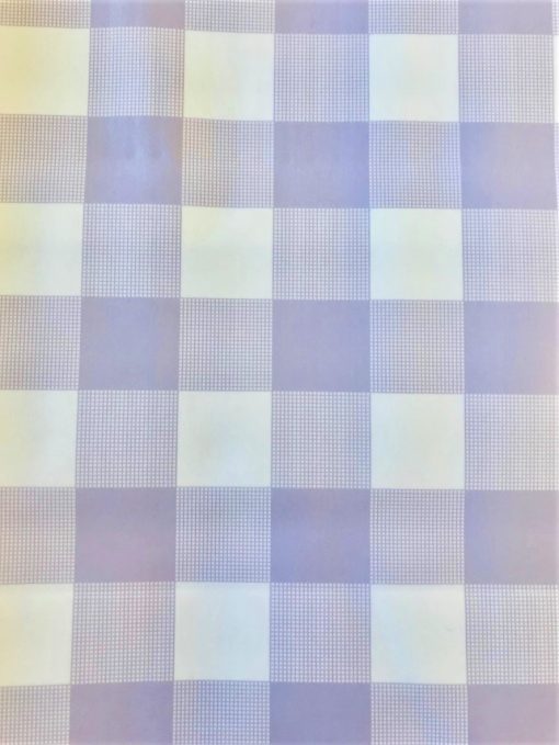 Lilac Gingham Large Check - Vinyl Tablecloth 140 x 240 cm Oblong (55 x 94")