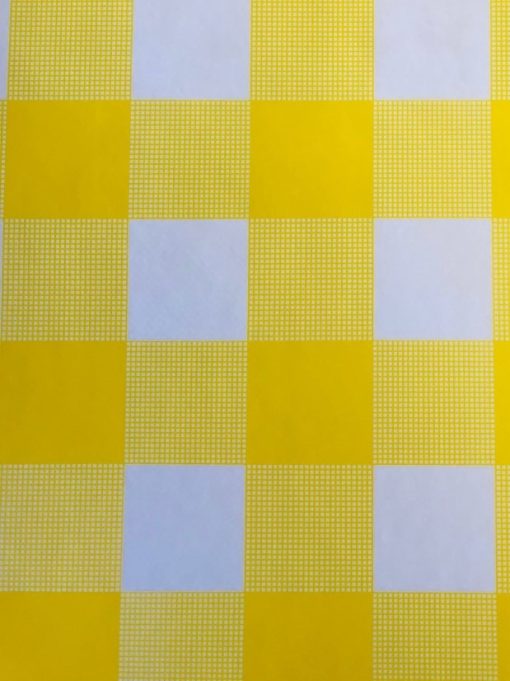Yellow Gingham Large Check - Vinyl Tablecloth Square or Oblong - Image 2