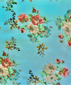 Pink Rose on Mint Green - Vinyl Tablecloth Square or Oblong