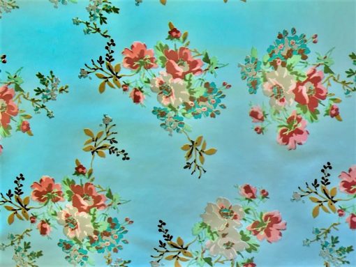 Pink Rose on Mint Green - Vinyl Tablecloth Square or Oblong