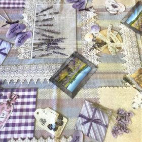 Country Lavender - Vinyl Tablecloth 140 x 140 cm Square (55 x 55")