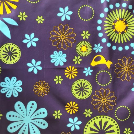 Floral Purple - Vinyl Tablecloth in Oblong