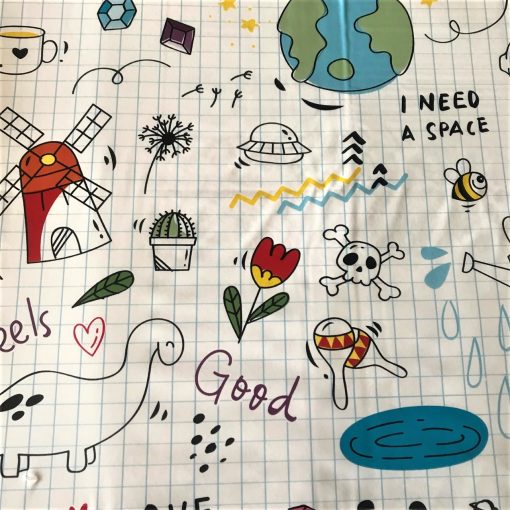 Earth Sketch - Vinyl Tablecloth 140 x 140 cm Square (55 x 55")