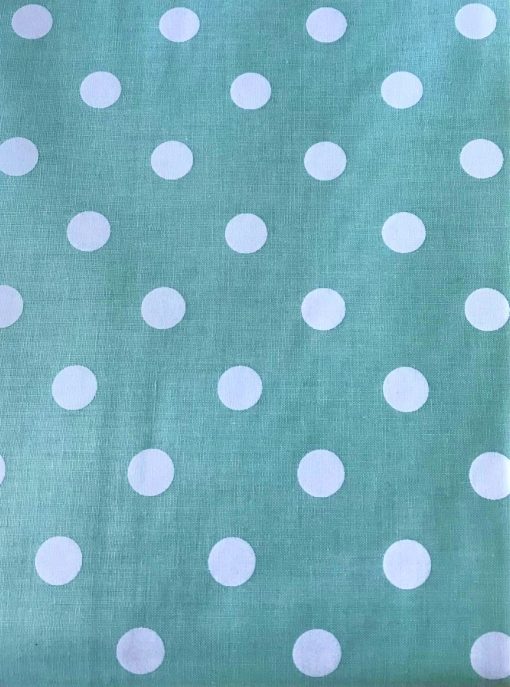 Duck Egg Blue Polka Dot - Oil Cloth Tablecloth 140 x 240 cm Oblong (55 x 94")