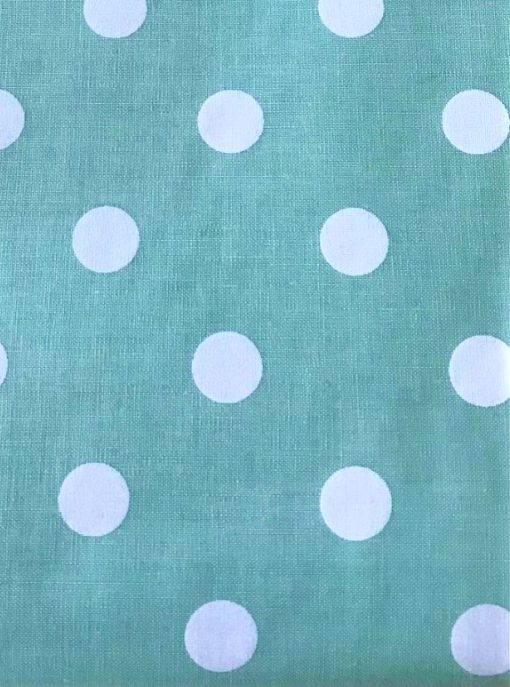 Duck Egg Blue Polka Dot - Oil Cloth Tablecloth 140 x 240 cm Oblong (55 x 94") - Image 2