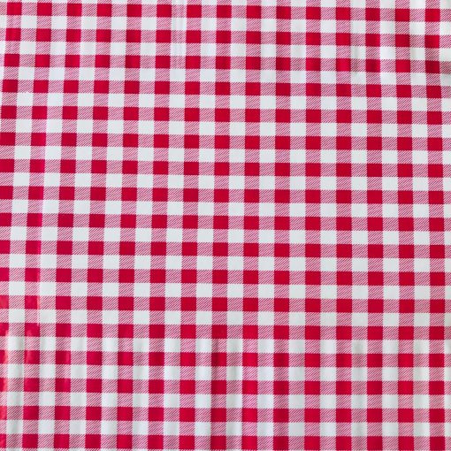 Small Red Gingham Check - Vinyl Tablecloth 140 x 140 cm Square (55 x 55")