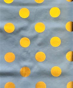 Gold Polka Dot on Grey - Vinyl Tablecloth in Square or Oblong
