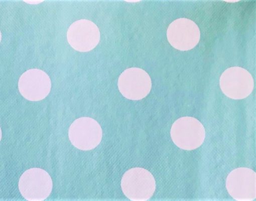 Duck Egg Blue Polka Dot - Vinyl Tablecloth Square or Oblong - Image 2