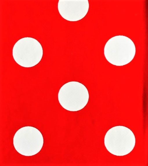 Red Polka Dot - Vinyl Tablecloth 140 x 140 cm Square (55 x 55") - Image 2
