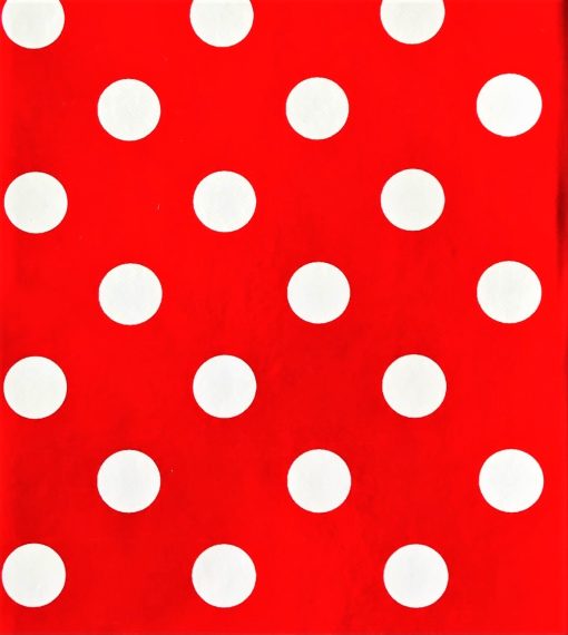 Red Polka Dot - Vinyl Tablecloth 140 x 140 cm Square (55 x 55")