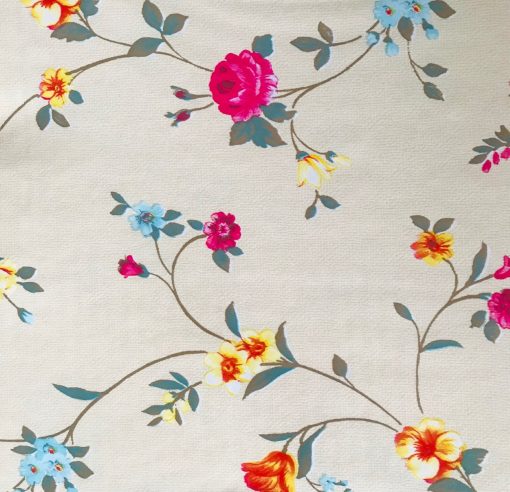 English Rose on Cream - Vinyl Tablecloth 140 x 140 cm Square (55 x 55")