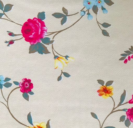 English Rose on Cream - Vinyl Tablecloth 140 x 140 cm Square (55 x 55") - Image 2