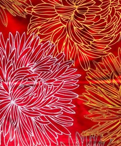 Peony Red - Vinyl Tablecloth 160 cm Round (63")