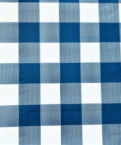 Blue Gingham Large Check - Vinyl Tablecloth 140 x 140 cm Square (55 x 55")