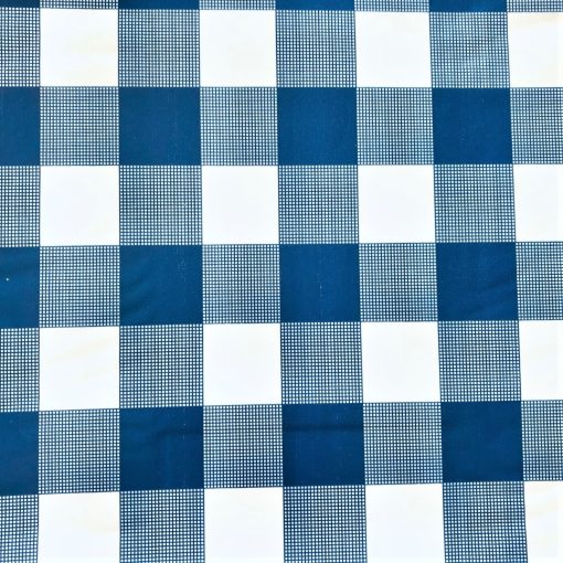 Blue Gingham Large Check - Vinyl Tablecloth 140 x 140 cm Square (55 x 55")