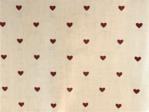 Red Hearts on Cream - Oil Cloth Tablecloth 140 x 240 cm Oblong (55 x 94") - Image 2