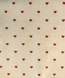Red Hearts on Cream - Oil Cloth Tablecloth 140 x 240 cm Oblong (55 x 94")