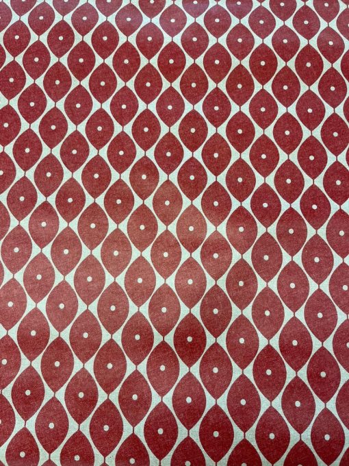 Moroccan Deep Red Vinyl Tablecloth 137cm (54" Wide) - Image 2