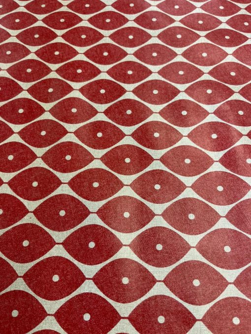 Moroccan Deep Red Vinyl Tablecloth 137cm (54" Wide)
