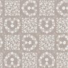 Oatmeal Floral Tile Vinyl Tablecloth 137 cm (54" Wide)